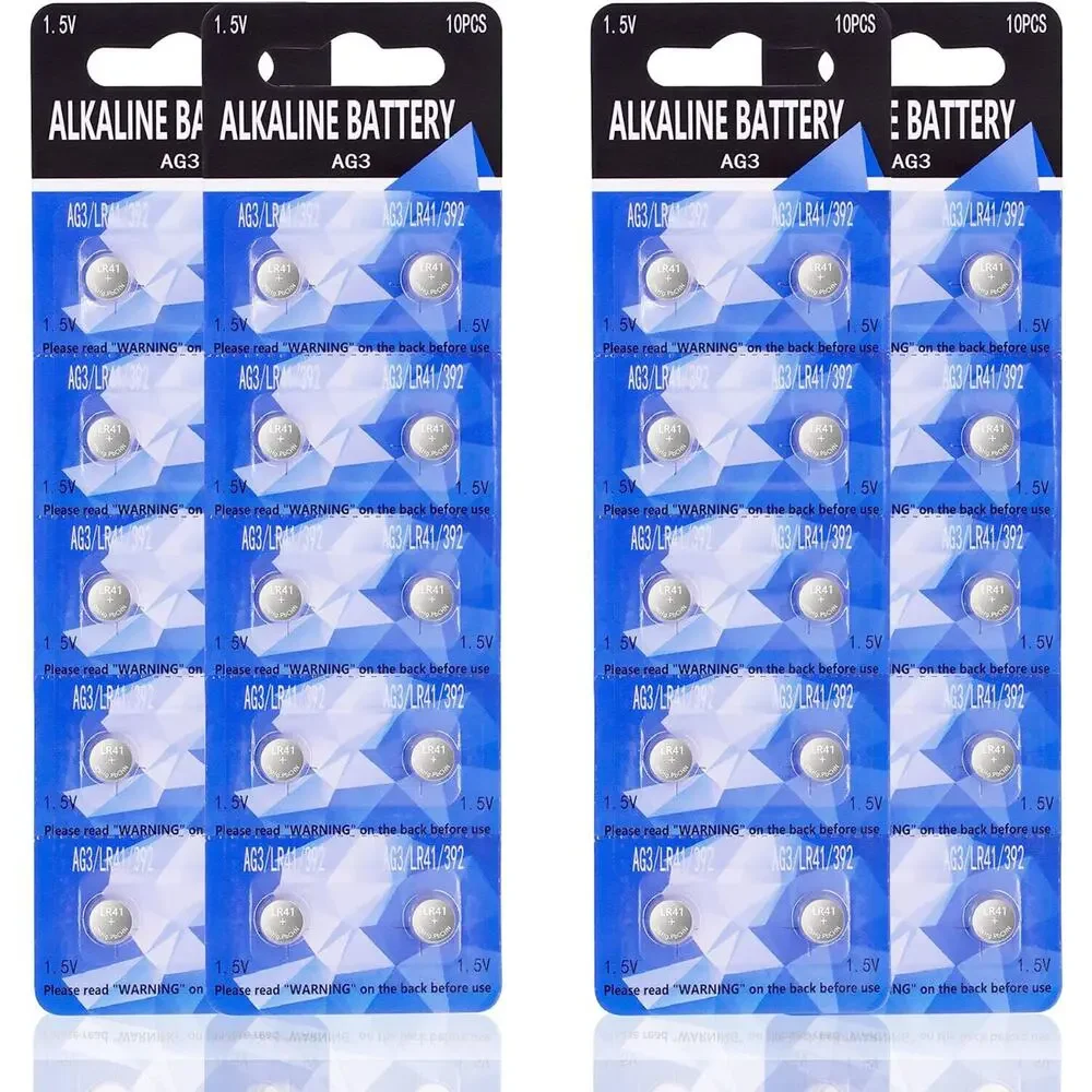 40 pcs Alkaline Batteries AG3, LR41, 392, SR41 1.5V Coin Cells Toys Watch Remote